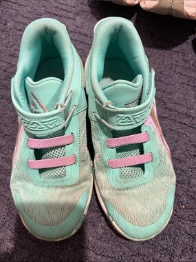 Nike Kids Mint Green and Pink Athletic Sneakers